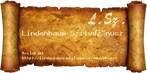 Lindenbaum Szilvánusz névjegykártya